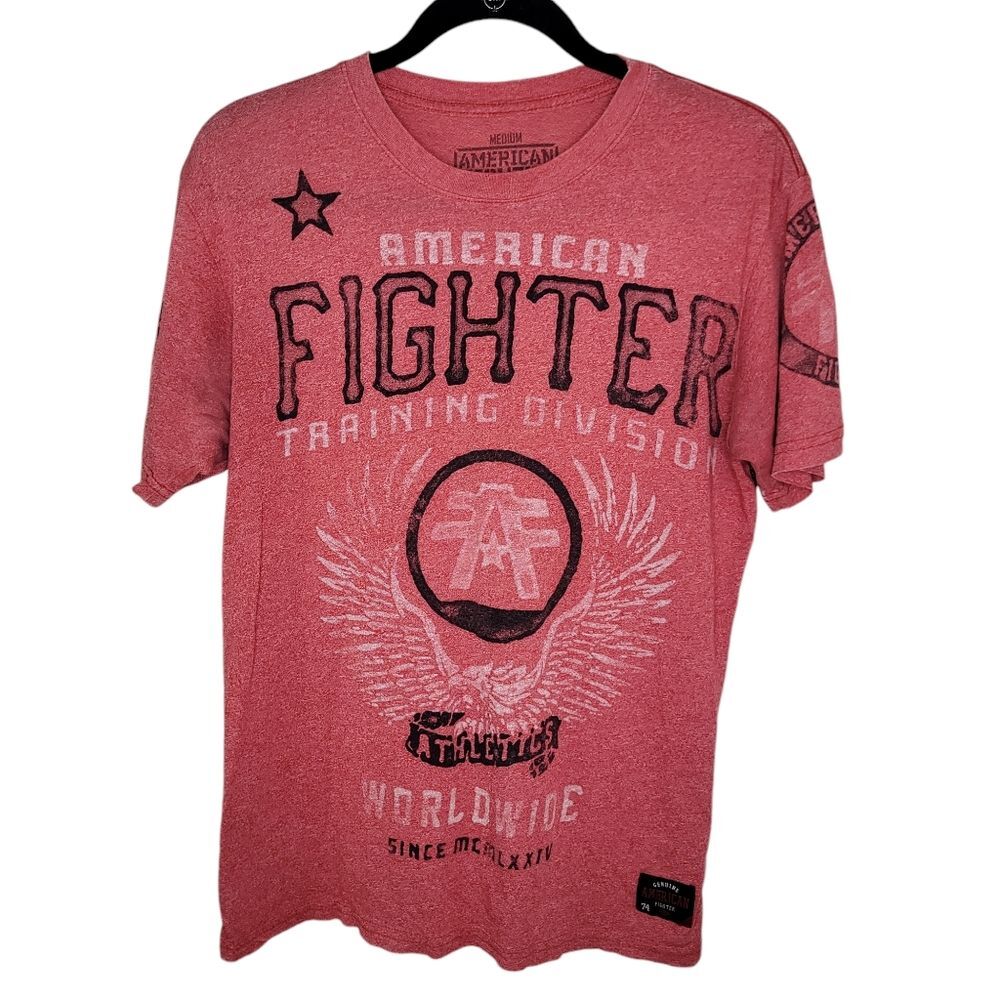 American fighter by Affliction Red Crewneck T-Shirt Medium